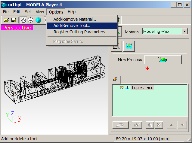 Selectin Add a New Tool